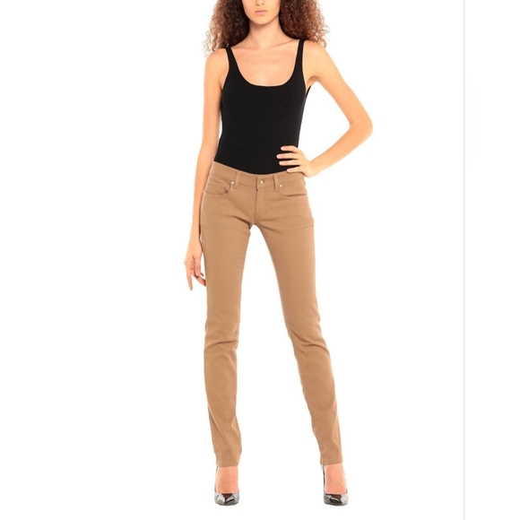 Womens Galliano Camel Stretch Skinny Jeans Size 26 Brand New Made In Italy - Picture 2 of 11